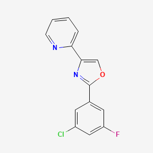 molecular formula C14H8ClFN2O B15411756 Pyridine, 2-[2-(3-chloro-5-fluorophenyl)-4-oxazolyl]- CAS No. 502422-40-4