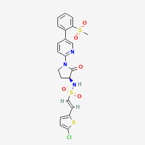 molecular formula C22H20ClN3O5S3 B15411875 Ethenesulfonamide,2-(5-chloro-2-thienyl)-N-[(3S)-1-[5-[2-(methylsulfonyl)phenyl]-2-pyridinyl]-2-oxo-3-pyrrolidinyl]-,(1E)- 