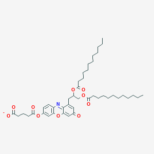 molecular formula C44H62NO10- B15411937 5-({1-[2,3-Bis(dodecanoyloxy)propyl]-3-oxo-3H-phenoxazin-7-yl}oxy)-5-oxopentanoate CAS No. 301530-13-2