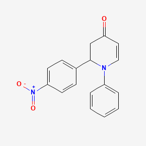 molecular formula C17H14N2O3 B15412000 4(1H)-Pyridinone, 2,3-dihydro-2-(4-nitrophenyl)-1-phenyl- CAS No. 252752-24-2