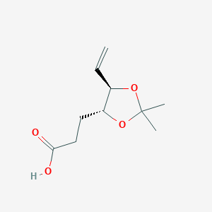 molecular formula C10H16O4 B15412020 3-[(4R,5R)-5-ethenyl-2,2-dimethyl-1,3-dioxolan-4-yl]propanoic acid CAS No. 473543-44-1