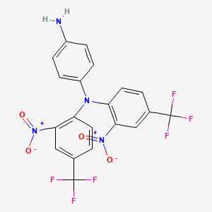 molecular formula C20H12F6N4O4 B15412037 N~1~,N~1~-Bis[2-nitro-4-(trifluoromethyl)phenyl]benzene-1,4-diamine CAS No. 302601-51-0