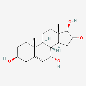 molecular formula C19H28O4 B15412056 (3S,7S,8R,9S,10R,13S,14S,17S)-3,7,17-trihydroxy-10,13-dimethyl-1,2,3,4,7,8,9,11,12,14,15,17-dodecahydrocyclopenta[a]phenanthren-16-one CAS No. 207670-07-3