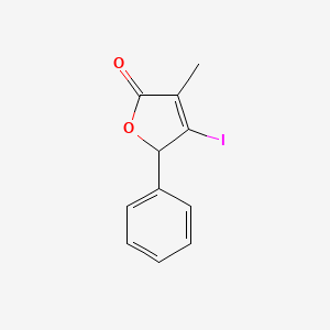 molecular formula C11H9IO2 B15412084 2(5H)-Furanone, 4-iodo-3-methyl-5-phenyl- CAS No. 410087-79-5