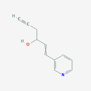 molecular formula C11H11NO B15412110 1-(Pyridin-3-YL)hex-1-EN-5-YN-3-OL CAS No. 393185-77-8