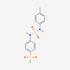 molecular formula C14H16N2O4S2 B15412228 N-[4-(Methanesulfonyl)phenyl]-N'-(4-methylphenyl)sulfuric diamide CAS No. 340185-06-0