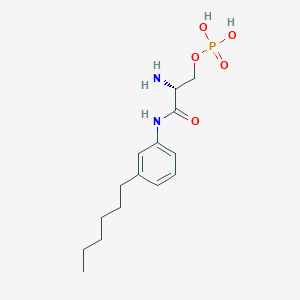 Propanamide, 2-amino-N-(3-hexylphenyl)-3-(phosphonooxy)-, (2R)-