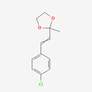 molecular formula C12H13ClO2 B15412425 2-[2-(4-Chlorophenyl)ethenyl]-2-methyl-1,3-dioxolane CAS No. 296271-47-1