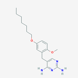 molecular formula C19H28N4O2 B15412542 5-[(5-Heptoxy-2-methoxyphenyl)methyl]pyrimidine-2,4-diamine CAS No. 397245-76-0