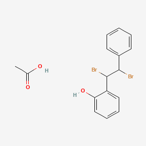 molecular formula C16H16Br2O3 B15413030 Acetic acid;2-(1,2-dibromo-2-phenylethyl)phenol CAS No. 271765-09-4