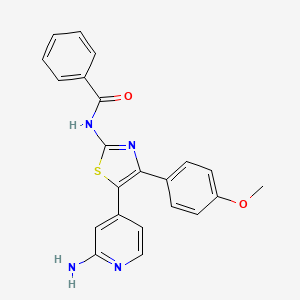 molecular formula C22H18N4O2S B15414217 N-[5-(2-Amino-4-pyridyl)-4-(4-methoxyphenyl)-1,3-thiazol-2-YL]benzamide CAS No. 365429-89-6