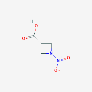 molecular formula C4H6N2O4 B154145 1-硝基氮杂环丁烷-3-羧酸 CAS No. 128534-30-5