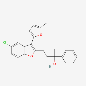 4-[5-Chloro-3-(5-methylfuran-2-yl)-1-benzofuran-2-yl]-2-phenylbutan-2-ol