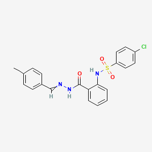 2-[(4-chlorophenyl)sulfonylamino]-N-[(4-methylphenyl)methylideneamino]benzamide