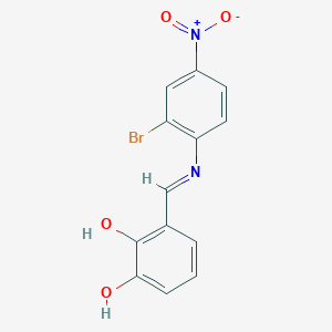 3-{(E)-[(2-bromo-4-nitrophenyl)imino]methyl}benzene-1,2-diol