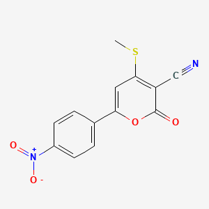 2H-Pyran-3-carbonitrile, 4-(methylthio)-6-(4-nitrophenyl)-2-oxo-