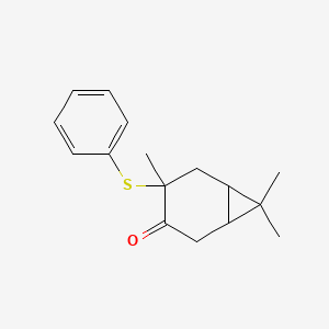 molecular formula C16H20OS B15415394 4,7,7-Trimethyl-4-(phenylsulfanyl)bicyclo[4.1.0]heptan-3-one CAS No. 138736-72-8