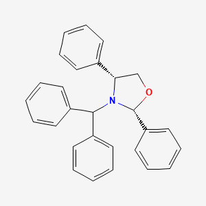 Oxazolidine, 3-(diphenylmethyl)-2,4-diphenyl-, (2R,4R)-