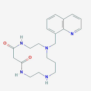 molecular formula C20H27N5O2 B15415858 1-[(Quinolin-8-yl)methyl]-1,4,8,11-tetraazacyclotetradecane-5,7-dione CAS No. 163936-90-1