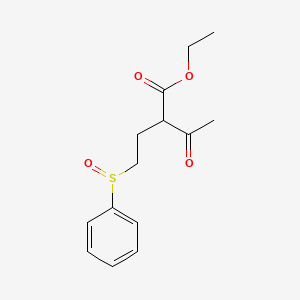 molecular formula C14H18O4S B15415963 Ethyl 2-[2-(benzenesulfinyl)ethyl]-3-oxobutanoate CAS No. 141764-70-7