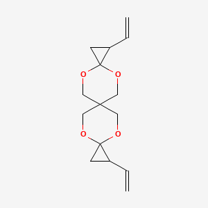 molecular formula C15H20O4 B15416001 1,10-Diethenyl-4,8,12,15-tetraoxatrispiro[2.2.2.2~9~.2~6~.2~3~]pentadecane CAS No. 166039-82-3