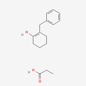 2-Benzylcyclohexen-1-ol;propanoic acid