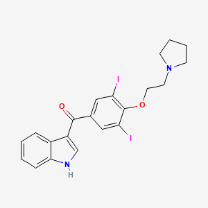 {3,5-Diiodo-4-[2-(pyrrolidin-1-yl)ethoxy]phenyl}(1H-indol-3-yl)methanone