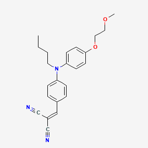 molecular formula C23H25N3O2 B15416953 [(4-{Butyl[4-(2-methoxyethoxy)phenyl]amino}phenyl)methylidene]propanedinitrile CAS No. 153196-58-8