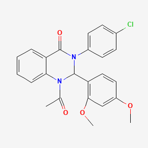 1-Acetyl-3-(4-chlorophenyl)-2-(2,4-dimethoxyphenyl)-2,3-dihydro-4(3H)-quinazolinone