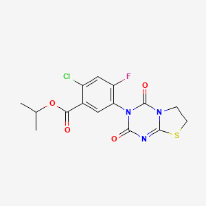 Benzoic acid, 2-chloro-5-(6,7-dihydro-2,4-dioxo-2H-thiazolo(3,2-a)-1,3,5-triazin-3(4H)-yl)-4-fluoro-, 1-methylethyl ester