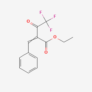 molecular formula C13H11F3O3 B15417488 Ethyl 2-benzylidene-4,4,4-trifluoro-3-oxobutanoate CAS No. 170436-51-8