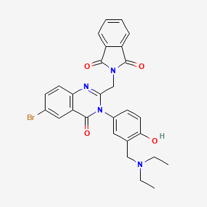 1H-Isoindole-1,3(2H)-dione, 2-((6-bromo-3,4-dihydro-3-(3-((diethylamino)methyl)-4-hydroxyphenyl)-4-oxo-2-quinazolinyl)methyl)-