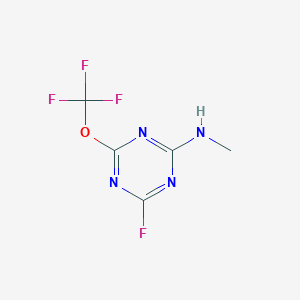 molecular formula C5H4F4N4O B15417787 4-Fluoro-N-methyl-6-(trifluoromethoxy)-1,3,5-triazin-2-amine CAS No. 139996-27-3