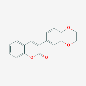 3-(2,3-Dihydro-1,4-benzodioxin-6-yl)-2H-1-benzopyran-2-one