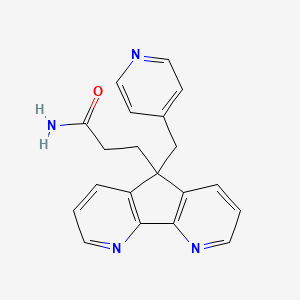 3-[8-(pyridin-4-ylmethyl)-3,13-diazatricyclo[7.4.0.02,7]trideca-1(9),2(7),3,5,10,12-hexaen-8-yl]propanamide