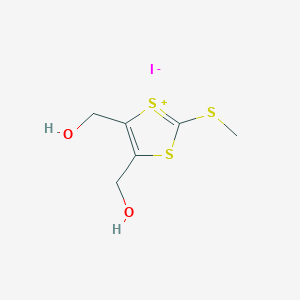 molecular formula C6H9IO2S3 B15418135 1,3-Dithiol-1-ium, 4,5-bis(hydroxymethyl)-2-(methylthio)-, iodide CAS No. 159223-13-9