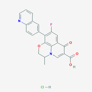 7-Fluoro-2-methyl-10-oxo-6-quinolin-6-yl-4-oxa-1-azatricyclo[7.3.1.05,13]trideca-5(13),6,8,11-tetraene-11-carboxylic acid;hydrochloride