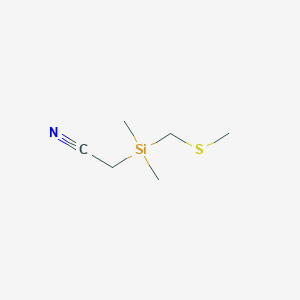 {Dimethyl[(methylsulfanyl)methyl]silyl}acetonitrile