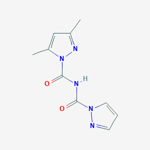 molecular formula C10H11N5O2 B15419306 3,5-Dimethyl-N-(1H-pyrazole-1-carbonyl)-1H-pyrazole-1-carboxamide CAS No. 112423-47-9