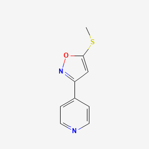 molecular formula C9H8N2OS B15419366 4-[5-(Methylsulfanyl)-1,2-oxazol-3-yl]pyridine CAS No. 120803-13-6