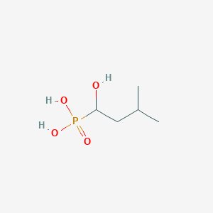 molecular formula C5H13O4P B15419439 Phosphonic acid, (1-hydroxy-3-methylbutyl)- CAS No. 119012-04-3