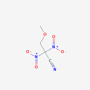 molecular formula C4H5N3O5 B15419578 3-Methoxy-2,2-dinitropropanenitrile CAS No. 113122-13-7