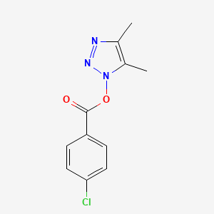 molecular formula C11H10ClN3O2 B15419652 1-[(4-Chlorobenzoyl)oxy]-4,5-dimethyl-1H-1,2,3-triazole CAS No. 116354-02-0