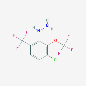 molecular formula C8H5ClF6N2O B15419757 [3-Chloro-2-(trifluoromethoxy)-6-(trifluoromethyl)phenyl]hydrazine CAS No. 116244-83-8