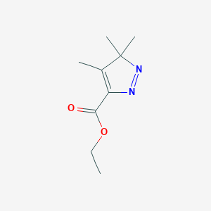 molecular formula C9H14N2O2 B15419787 Ethyl 3,3,4-trimethyl-3H-pyrazole-5-carboxylate CAS No. 112753-38-5