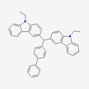 3,3'-[([1,1'-Biphenyl]-4-yl)methylene]bis(9-ethyl-9H-carbazole)