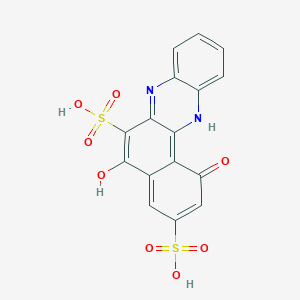 molecular formula C16H10N2O8S2 B15420008 1,5-Dioxo-1,5,7,12-tetrahydrobenzo[a]phenazine-3,6-disulfonic acid CAS No. 114601-44-4