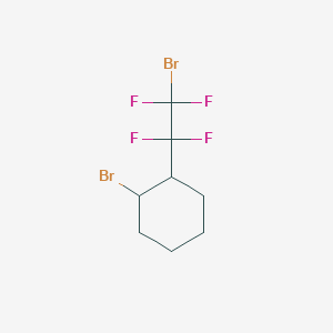 molecular formula C8H10Br2F4 B15420039 1-Bromo-2-(2-bromo-1,1,2,2-tetrafluoroethyl)cyclohexane CAS No. 113688-50-9