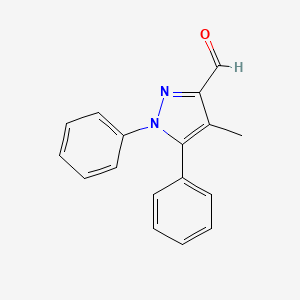 molecular formula C17H14N2O B15420040 4-Methyl-1,5-diphenyl-1H-pyrazole-3-carbaldehyde CAS No. 112009-31-1