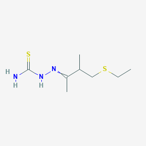 molecular formula C8H17N3S2 B15420148 2-[4-(Ethylsulfanyl)-3-methylbutan-2-ylidene]hydrazine-1-carbothioamide CAS No. 121997-70-4